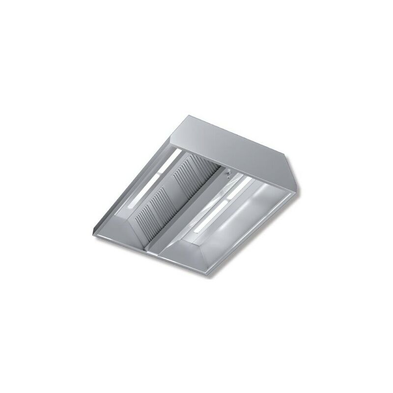 Cappa 220x220x45 acciaio inox Centrale neutra luci...