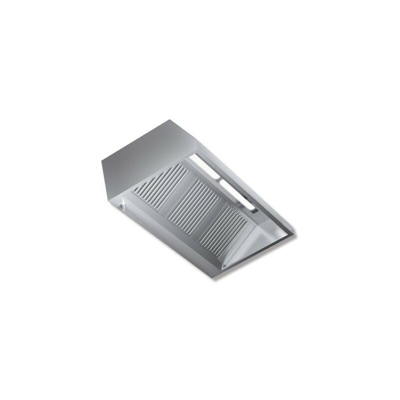 Cappa 300x140x45 acciaio inox Parete neutra luci