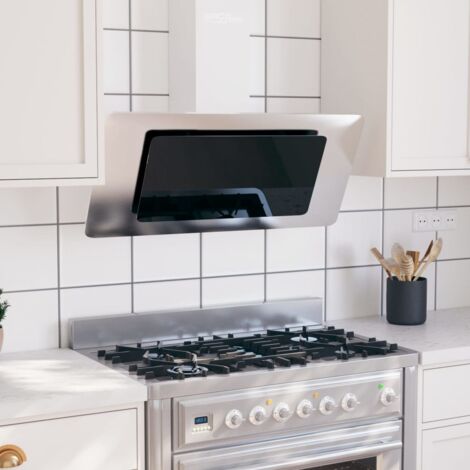 vidaXL Cappa a Parete in Acciaio Inox e Vetro Temperato Misure/Colori Diversi