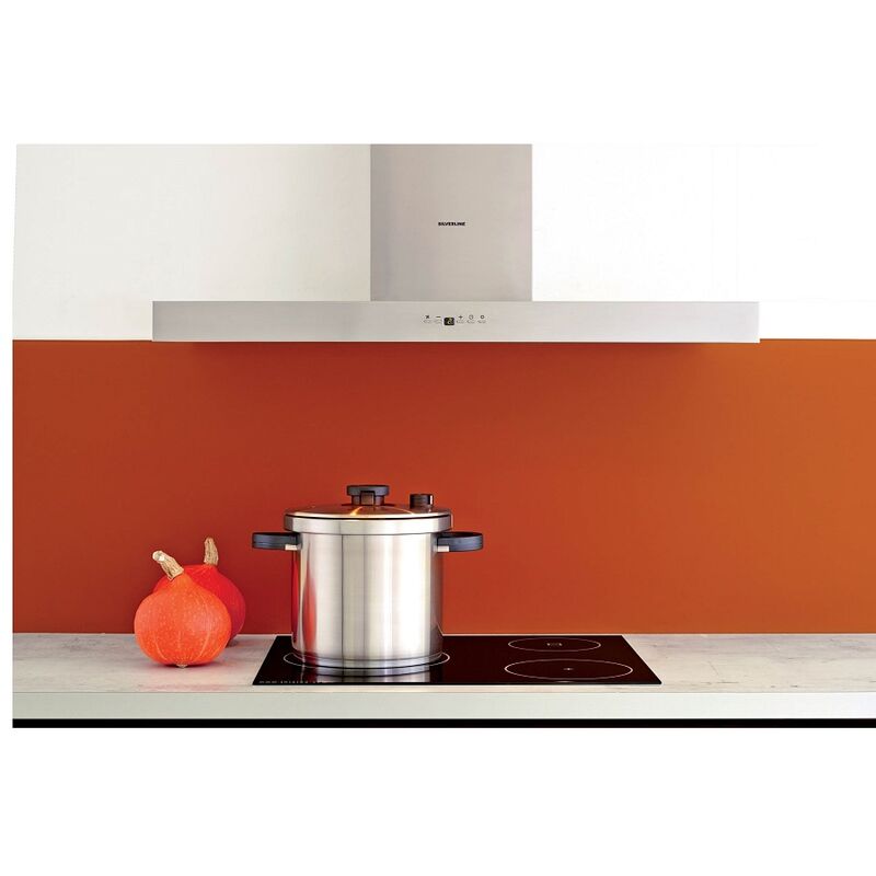 Image of Cappa a parete decorativa 90cm 540m3 / h acciaio inox - h10490015 Silverline