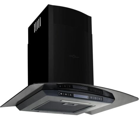 Cappa a parete inox 756 m³/h 60 cm nera