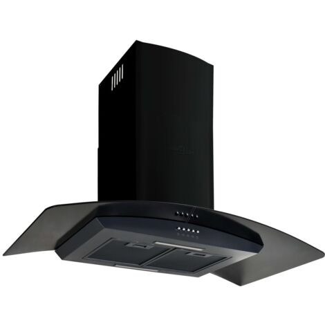 Cappa Aspirante a Muro Acciaio Inox 756 m³/h 90 cm Nera vidaXL - Nero