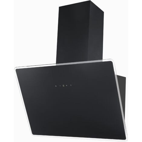 Cappa aspirante Cappa a parete da 60 cm cappa inclinata senza testa vetro nero LED Respecta