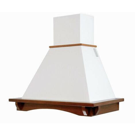 Cappa cucina rustica CASTELLO con cornice in legno intarsio Tabacco cm 90