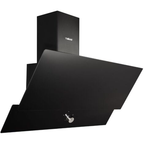 Cappa da parete 90 cm con vetro e corpo colore nero - TURBINE 90 Samet