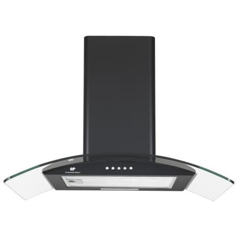 Cappa decorativa Continental Edison - L60 cm - nera e vetro