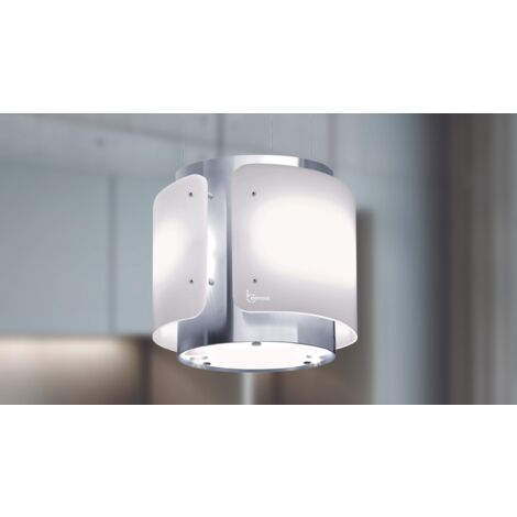 CAPPA DESSY cm 40 - Inox, vetro Bianco - 800 m3/h