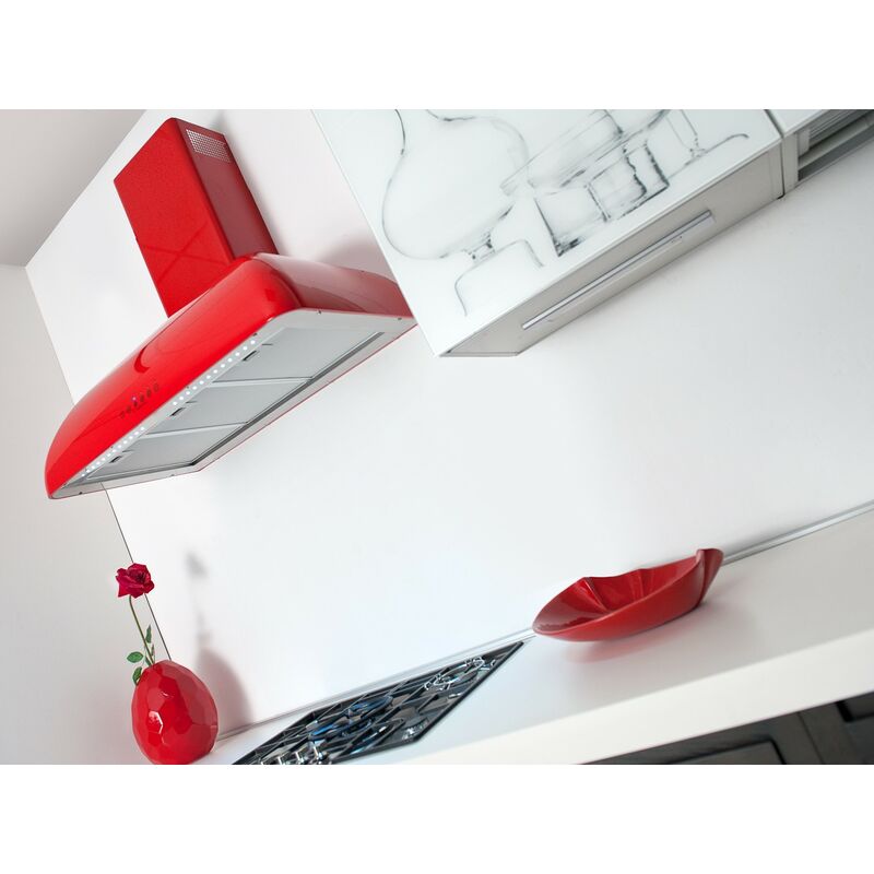 Image of Ntd Design - Cappa Parete top Rossa da 60cm Touch Control made in Italy
