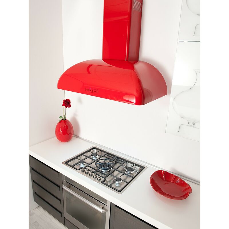 Image of Ntd Design - Cappa Parete top Rossa da 90cm Touch Control made in Italy