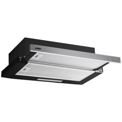 Cappa sottopensile NEWSLIM60 nero con frontalino estraibile inox Samet