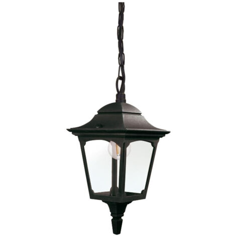 Cappella della lampada a sospensione E27 1x40w in alluminio nero, vetro H: 34,5 cm B: 17 cm Dimmabile