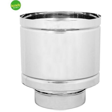 ZINCO GROUP CAPPELLO ANTIVENTO CORDIVARI MONOPARETE IN ACCIAIO INOX ø100 MM