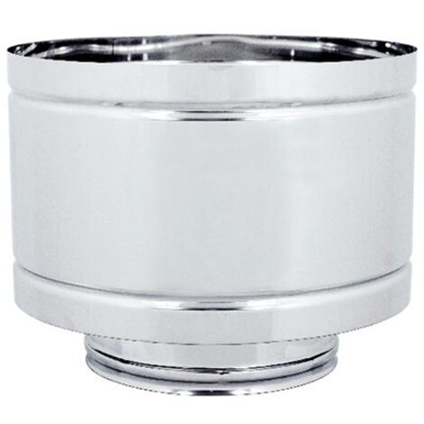 CAPPELLO ANTIVENTO DOPPIA PARETE ACCIAIO INOX AISI 316 PARTE INTERNA AISI 304 PARTE ESTERNA - ø250 INTERNO - ø300 ESTERNO - SP. 0,5 MM - EUF