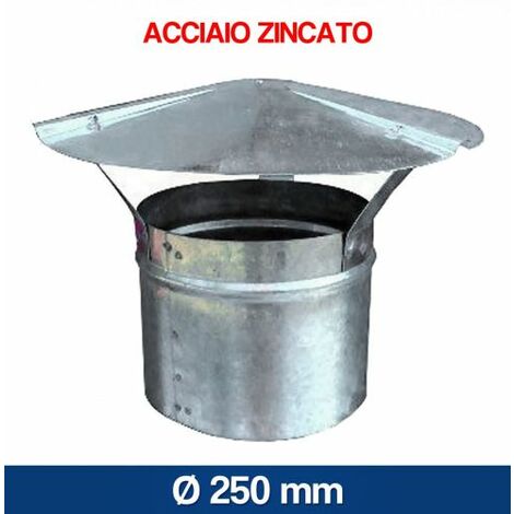 CAPPELLO CAPPA CINESE PARA PIOGGIA FUMAIOLO STUFA CAMINO ACCIAIO ZINCATO 22507V 250 (22084)