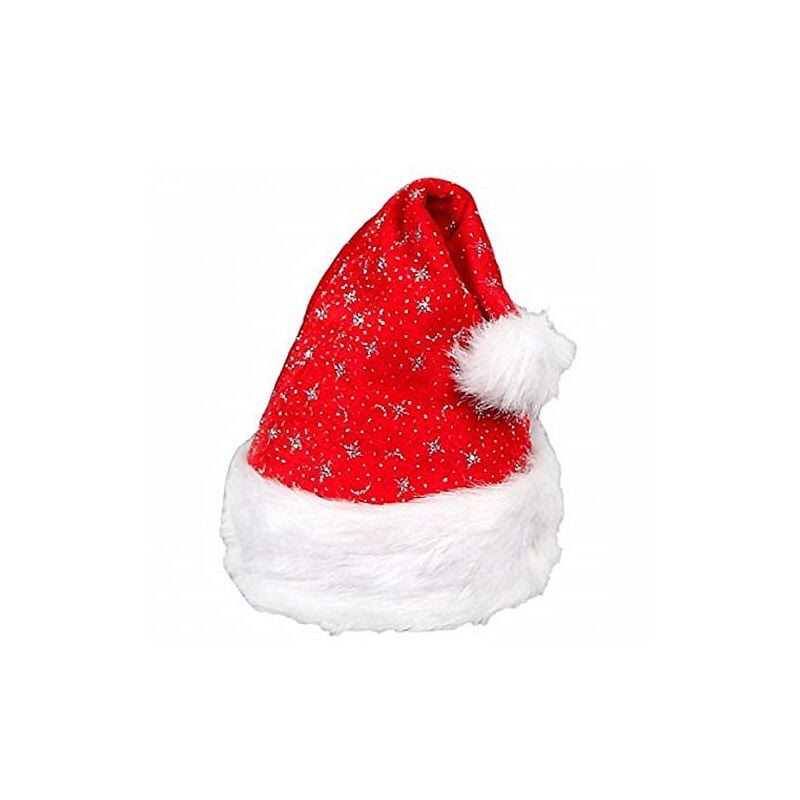Image of Cappello Cappellino Babbo Natale Glitterato Rosso Abbigliamento Natalizio - - Trade Shop Traesio