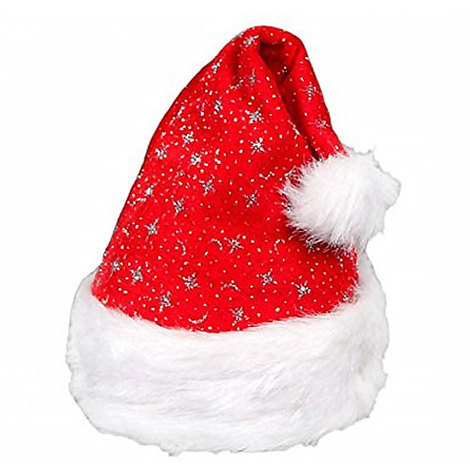 Babbo Natale Rosso.Cappello Cappellino Babbo Natale Glitterato Rosso Abbigliamento Natalizo