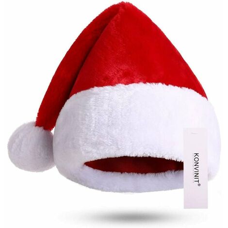 Cappello da Babbo Natale Cappello da Babbo Natale Deluxe Peluche Cappello da Babbo Natale Rosso Costume Ornamenti natalizi Cappello da Babbo Natale