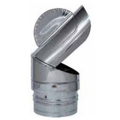 CAPPELLO FUMAIOLO FINALE GIREVOLE INOX D.80mm CANNA FUMARIA STUFA A PELLET