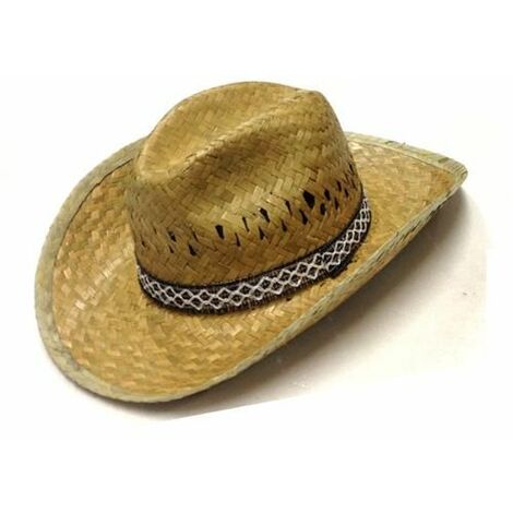 Cappello in paglia naturale mod cowboy taglie 56 58 60 made in Italy