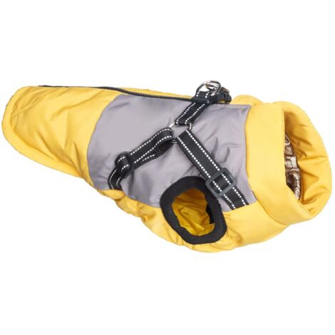 Cappotti caldi per cani di piccola taglia, giacca invernale impermeabile per cani con anello a D e strisce riflettenti, giacca invernale per cuccioli con cerniera, grigio, 3XL