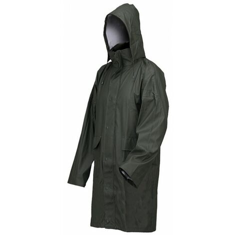 Cappotto Giaccone Impermeabile con Cappuccio Lluvia - Verde XL - Verde