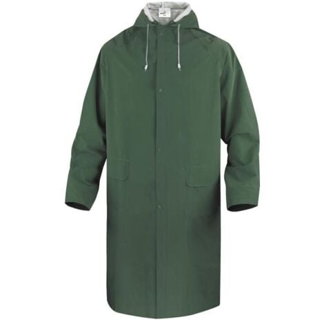 DELTA PLUS Cappotto Impermeabile Anti Pioggia con Cappuccio Verde Verde L