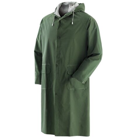 Cappotto impermeabile antipioggia pluvio in pvc-poliestere-pvc colore verde - Salone