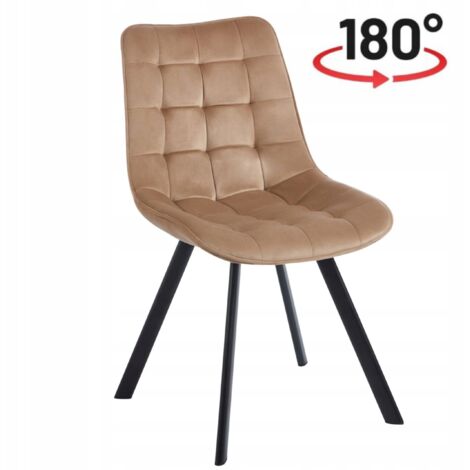 CAPPUCCINO Samtstuhl, 180° drehbar mit Rückstellfunktion, Furnitex