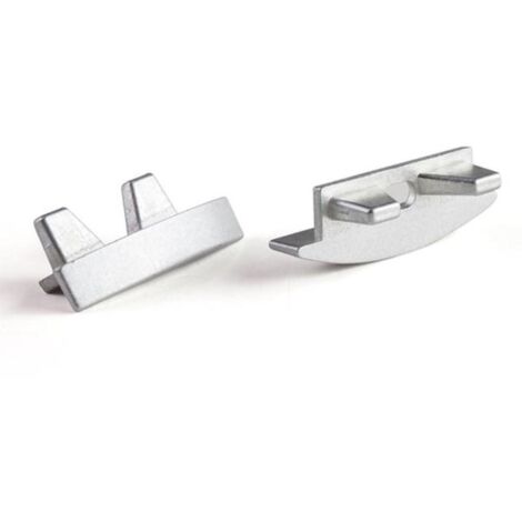 Cappuccio in alluminio per profilo RSLW8 per striscia LED - senza foro cavo - argento