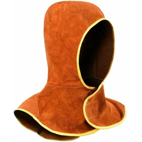 Cappuccio per Saldatura - Cappucci per saldatore in pelle, Cappuccio per Saldatura Resistente al Calore, Casco per Saldatura Protettivo Traspirante con Cappuccio per Saldatura