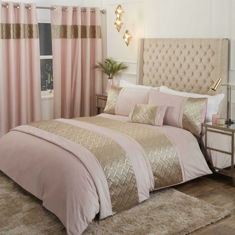 Capri Blush King Size Duvet Cover Set Velvet Sequin Bedding Bed Set Quilt