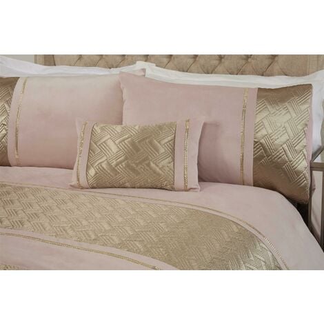 Capri Blush Super King Size Duvet Cover Set Velvet Sequin Bedding Bed Set Quilt