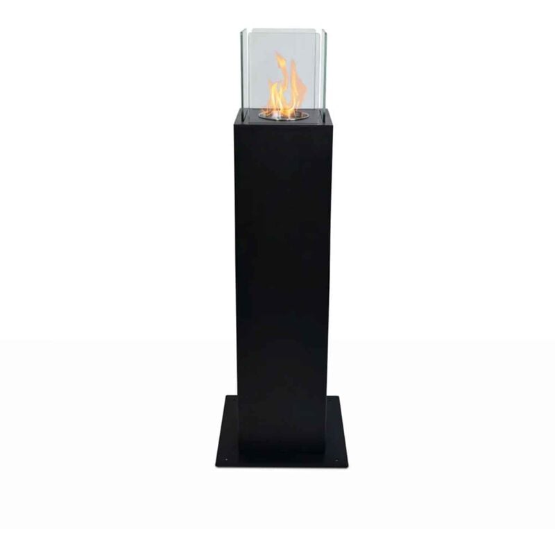 Frankystar - Capri - Cheminée éthanol pour extérieur 20x20x110 cm, couleur noir
