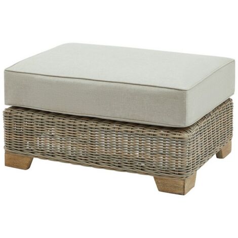 Capri Collection Outdoor Foot Stool - Metal - L56 x W81 x H24 cm - Beige
