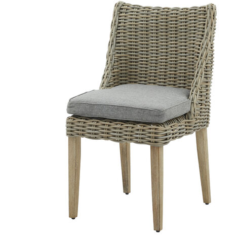 Capri Collection Outdoor Round Dining Chair - Fabric/Metal/Synthetic Fibers - L52 x W52 x H90 cm - Beige