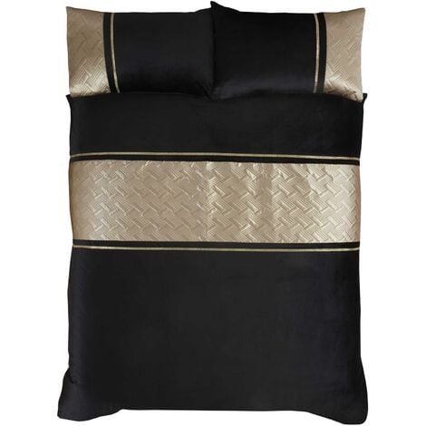Capri Gold Black Single Duvet Cover Set Velvet Sequin Bedding Bed Set Quilt