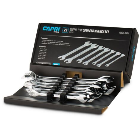 Capri Tools - Set di chiavi a testa aperta, super sottili, 6-19 mm, 7 pezzi