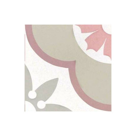 CAPRICE DECO - FLOWER PASTEL - Carrelage 20x20 cm aspect carreaux de ciment fleurs pastel - Blanc, Rose, Vert