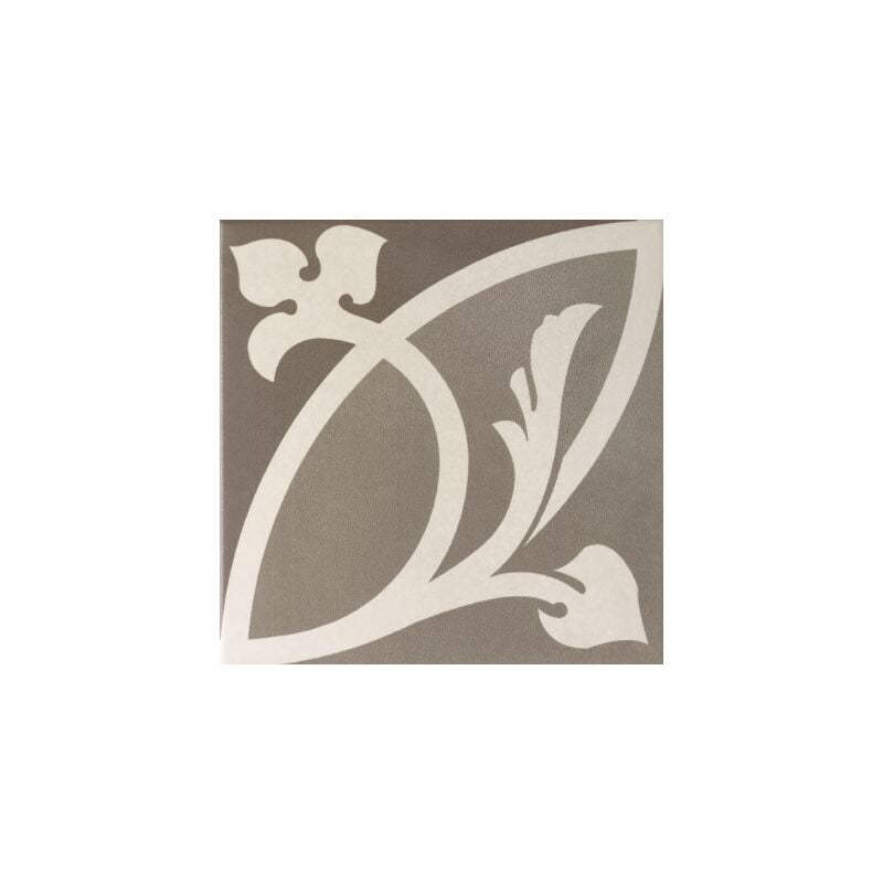 Carrelage sol / mur effet ciment motif rosace taupe 20x20 cm - caprice liberty taupe
