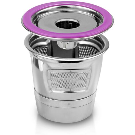 Cápsula de café reutilizable Keurig 2.0 Mini Plus, recargable, filtro de acero inoxidable, plata 304, capacidad de 15,5 g, incluye cuchara y cepillo.