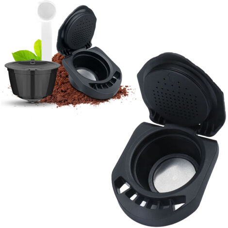 [Cápsula de café reutilizable] + [No aplicable] + [Para Dolce Gusto] + [Sin BPA, acero inoxidable 304, 66 g, negro, 7,4 cm, más de 100 usos]
