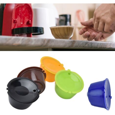 Cápsulas de café reutilizables, paquete de 5, 50 ml, para Dolce Gusto, ABS y acero inoxidable 304, con vaso medidor, para los modelos Melody, Genio, Mini, Me, Esperta y Circolo.