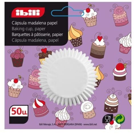 Cápsulas para cupcake Ibili claras 8 cm diámetro 4.5 cm altura