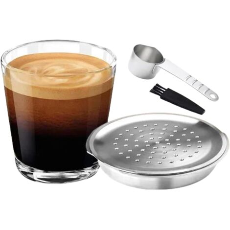 Capsule Café Rechargeable Acier Inoxydable - 1 Unité - Compatible Philips Senseo - Durable Et Écologique - Avec Cuillère