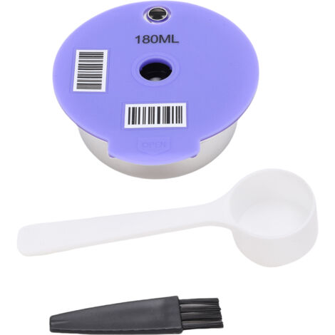 Capsule Café Rechargeable Inox Silicone 180ml Compatible Nespresso avec Brosse et Cuillère