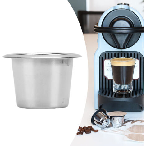 Capsule Café Réutilisable Réchargeable - 100 Capsules Aluminium avec Étui Filtre Stainless Steel pour Cafetières - Personnalisable Usage Maison Bureau (36x20x24mm, 4.5-5g)