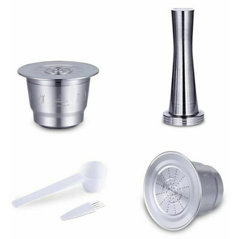 Capsule de café capsule réutilisable en acier inoxydable 304 type filtre à café avec cuillère de mesure avec timbre