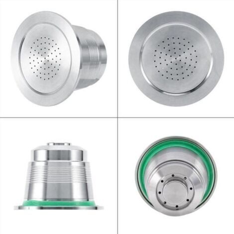 Capsule de café réutilisable en acier inoxydable pour machine Nespresso - Matière: Inox - Forme: Cylindrique