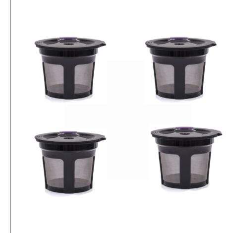 Capsule de café réutilisable (pour machine à café à une tasse, lot de 4, capsule noire rechargeable)