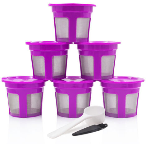 capsule di caffè riutilizzabili, filtro per caffè - capsule ricaricabili per Keurig 2.0 e alcune macchine da caffè espresso a cialda singola - viola